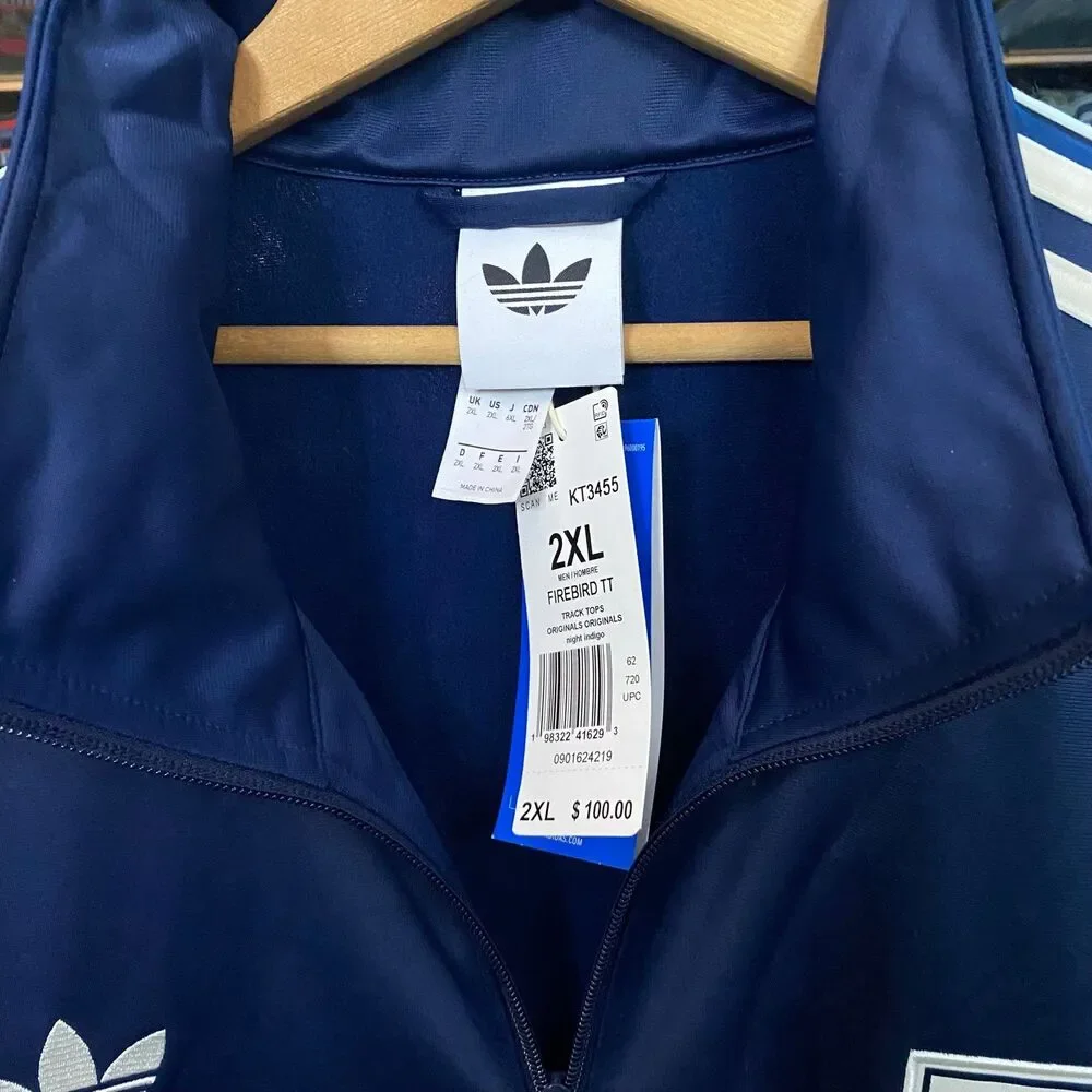NWT Adidas Originals Oasis Live 25 Firebird Track Jacket Mens 2XL Navy Blue